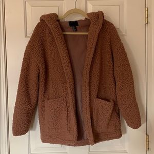 F21 Pink Teddy Coat